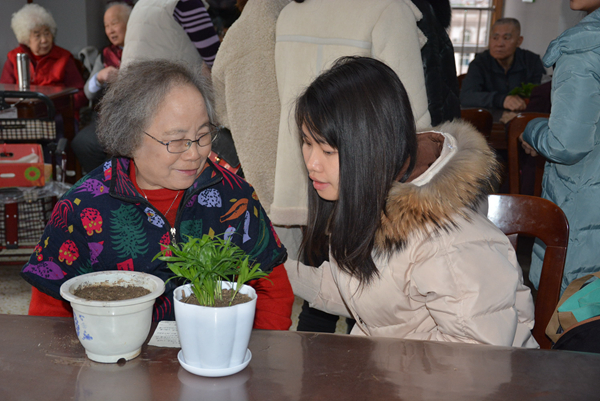 绿植迎新春,情暖敬老院志愿服务活动举行